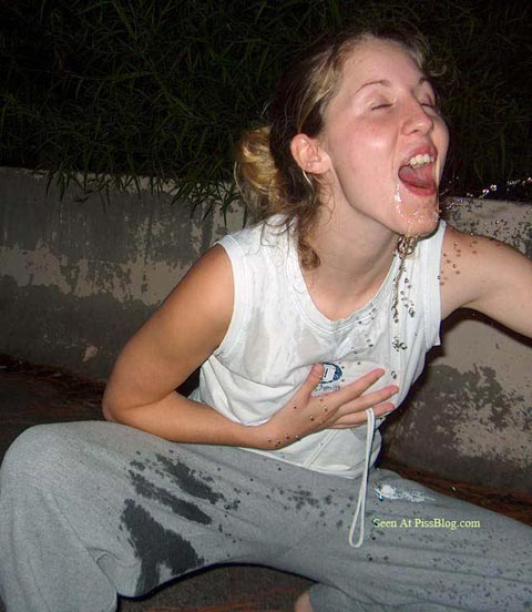 Amateur Drinking Piss Outdoors