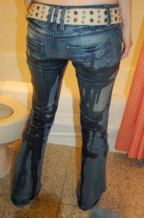 So Desperate To Pee She Pisses In Jeans