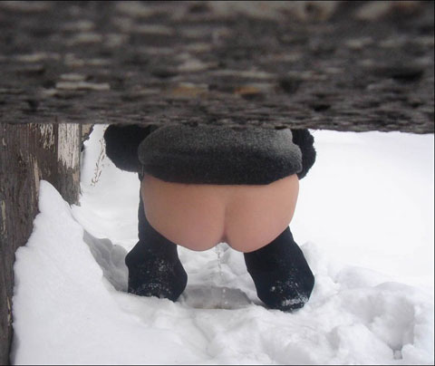 Caught Pissing In The Snow